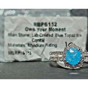 Blue Topaz Crystal Ring